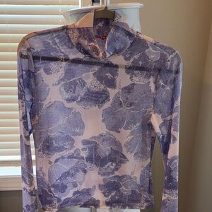 STAUD Light Purple Floral Long Sleeve Top